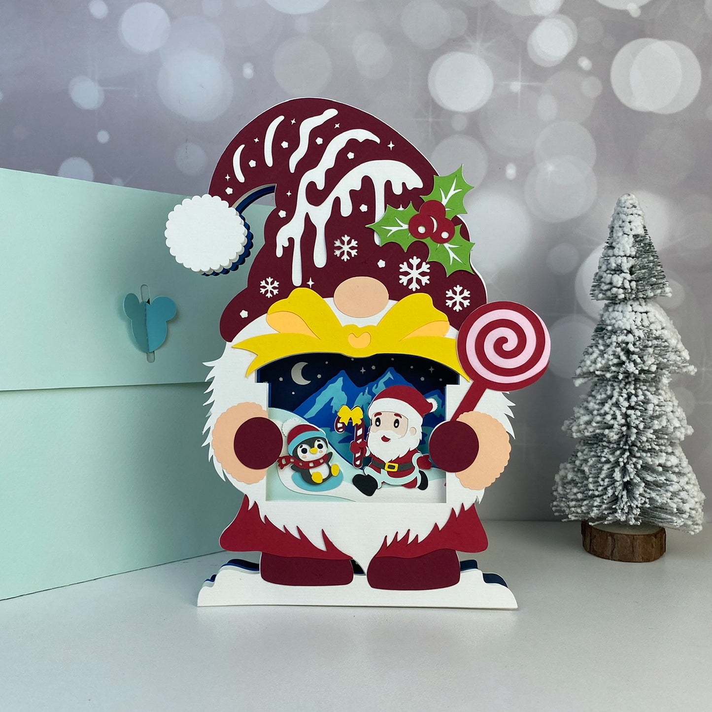 Gnome Christmas – 3D Pop-Up Card SVG File for Cricut & Silhouette
