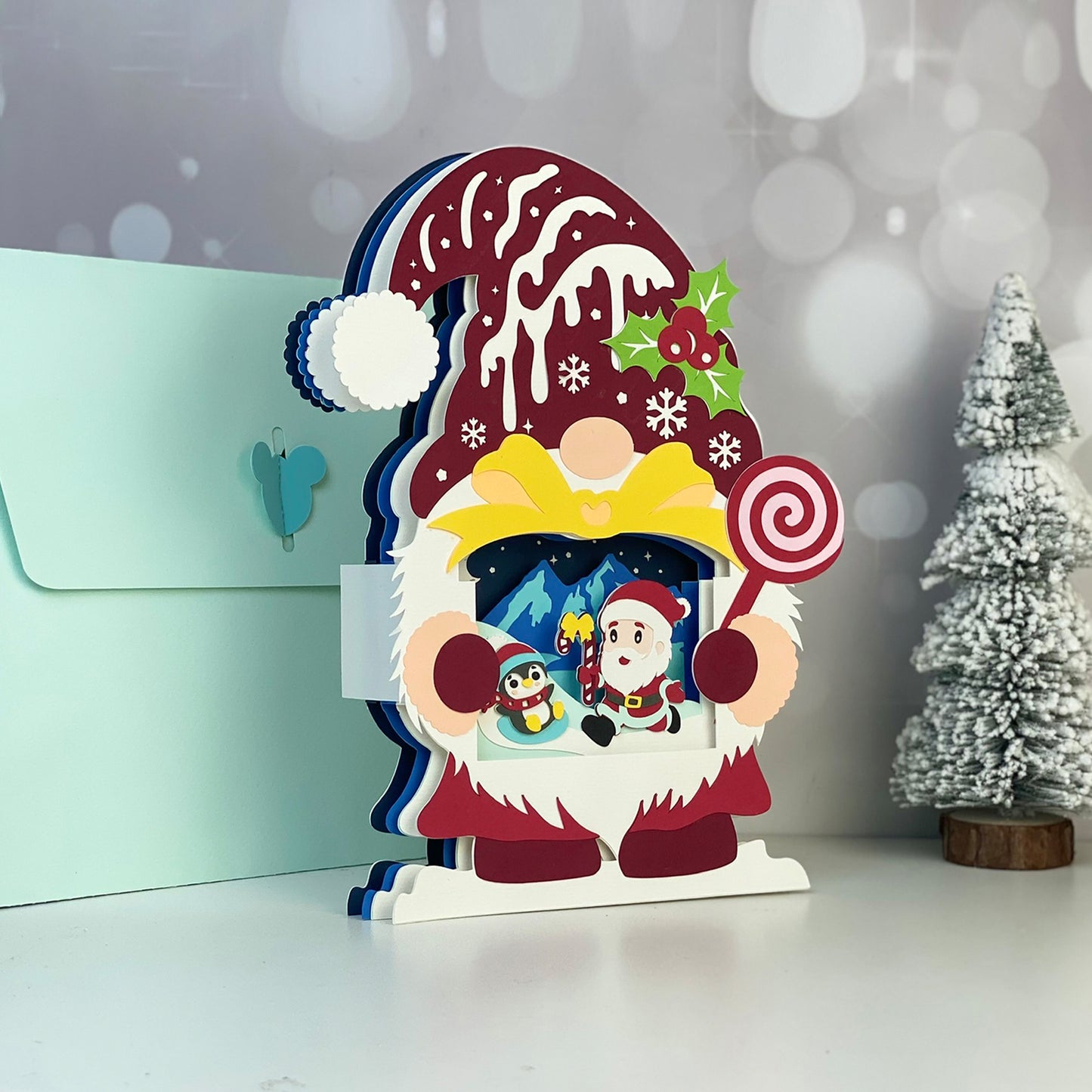 Gnome Christmas – 3D Pop-Up Card SVG File for Cricut & Silhouette
