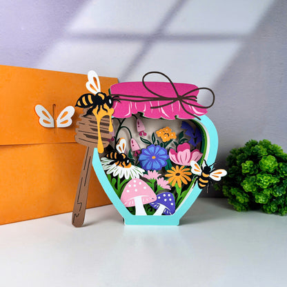 Honey Bee Jar – 3D Pop-Up Card SVG File for Cricut & Silhouette