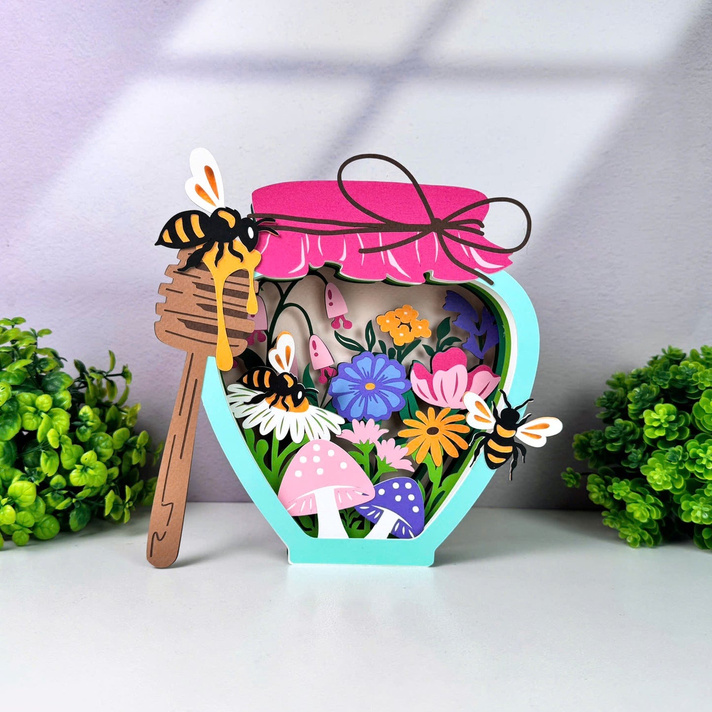 Honey Bee Jar – 3D Pop-Up Card SVG File for Cricut & Silhouette