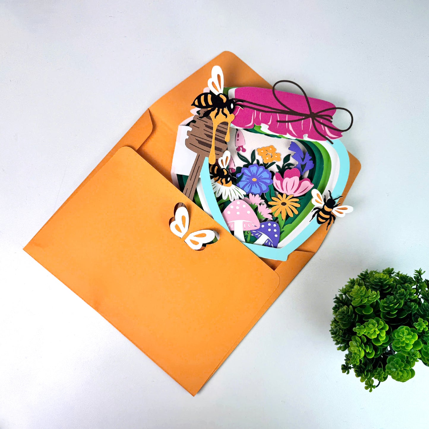 Honey Bee Jar – 3D Pop-Up Card SVG File for Cricut & Silhouette