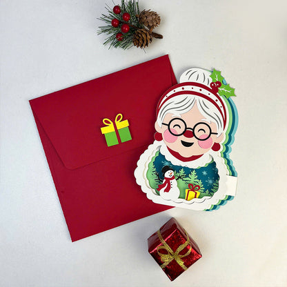 Mrs. Claus – 3D Pop-Up Card SVG File for Cricut & Silhouette