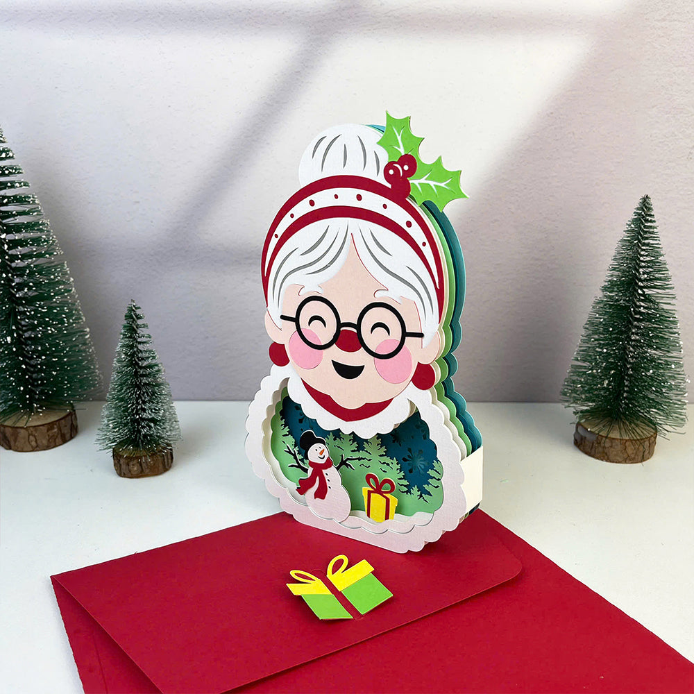 Mrs. Claus – 3D Pop-Up Card SVG File for Cricut & Silhouette