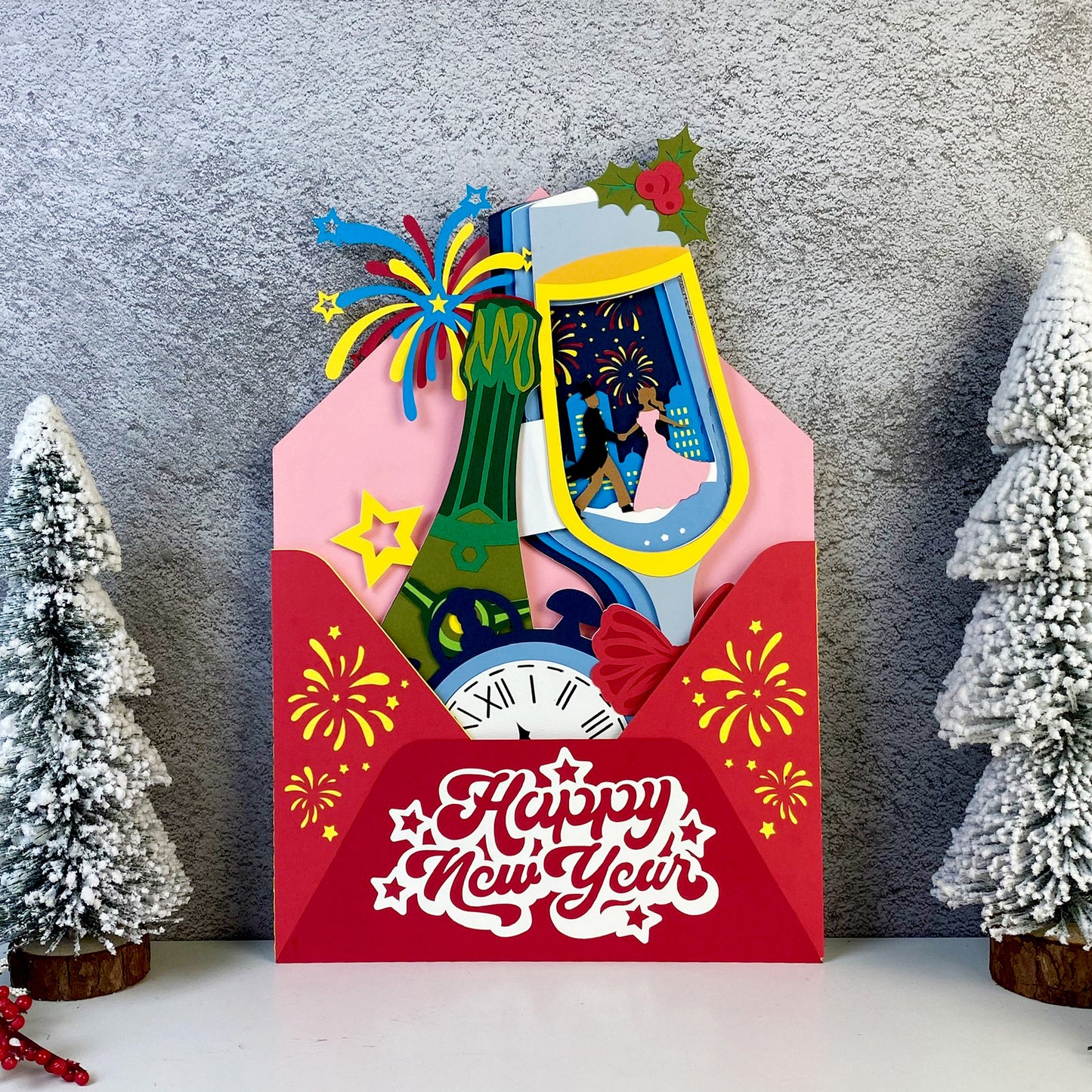 New Year 2 – 3D Pop-Up Card SVG File for Cricut & Silhouette