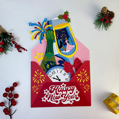 New Year 2 – 3D Pop-Up Card SVG File for Cricut & Silhouette