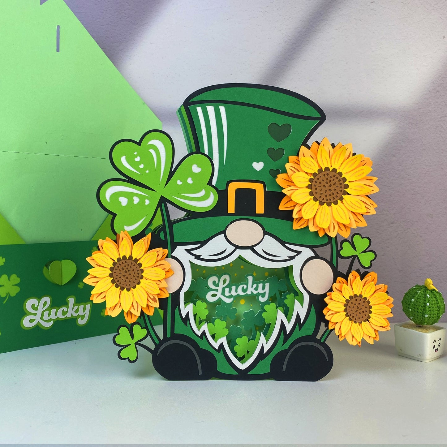 Patrick's Day Gnome – 3D Pop-Up Card SVG File for Cricut & Silhouette