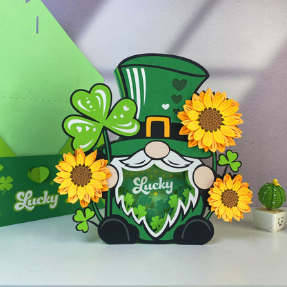 Patrick's Day Gnome – 3D Pop-Up Card SVG File for Cricut & Silhouette