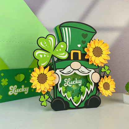 Patrick's Day Gnome – 3D Pop-Up Card SVG File for Cricut & Silhouette