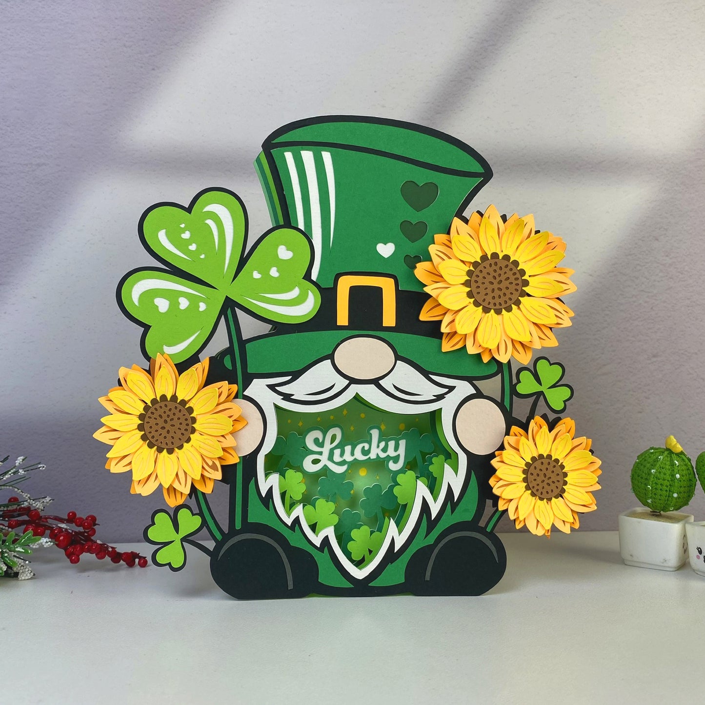 Patrick's Day Gnome – 3D Pop-Up Card SVG File for Cricut & Silhouette