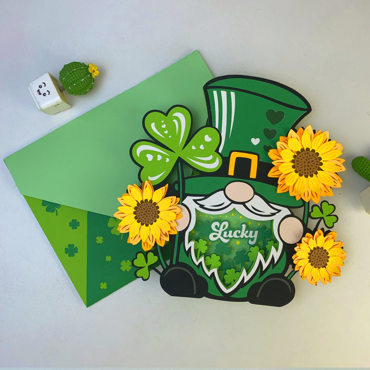 Patrick's Day Gnome – 3D Pop-Up Card SVG File for Cricut & Silhouette
