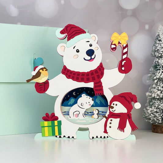 Polar Bear – 3D Pop-Up Card SVG File for Cricut & Silhouette