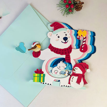 Polar Bear – 3D Pop-Up Card SVG File for Cricut & Silhouette