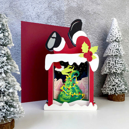 Santa Chimney – 3D Pop-Up Card SVG File for Cricut & Silhouette