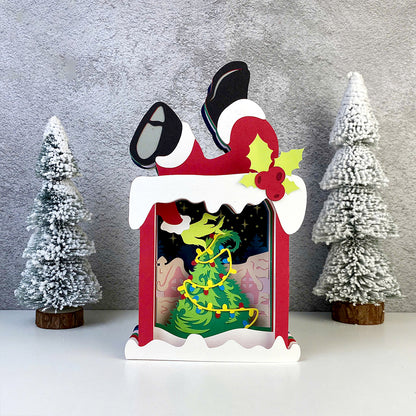 Santa Chimney – 3D Pop-Up Card SVG File for Cricut & Silhouette