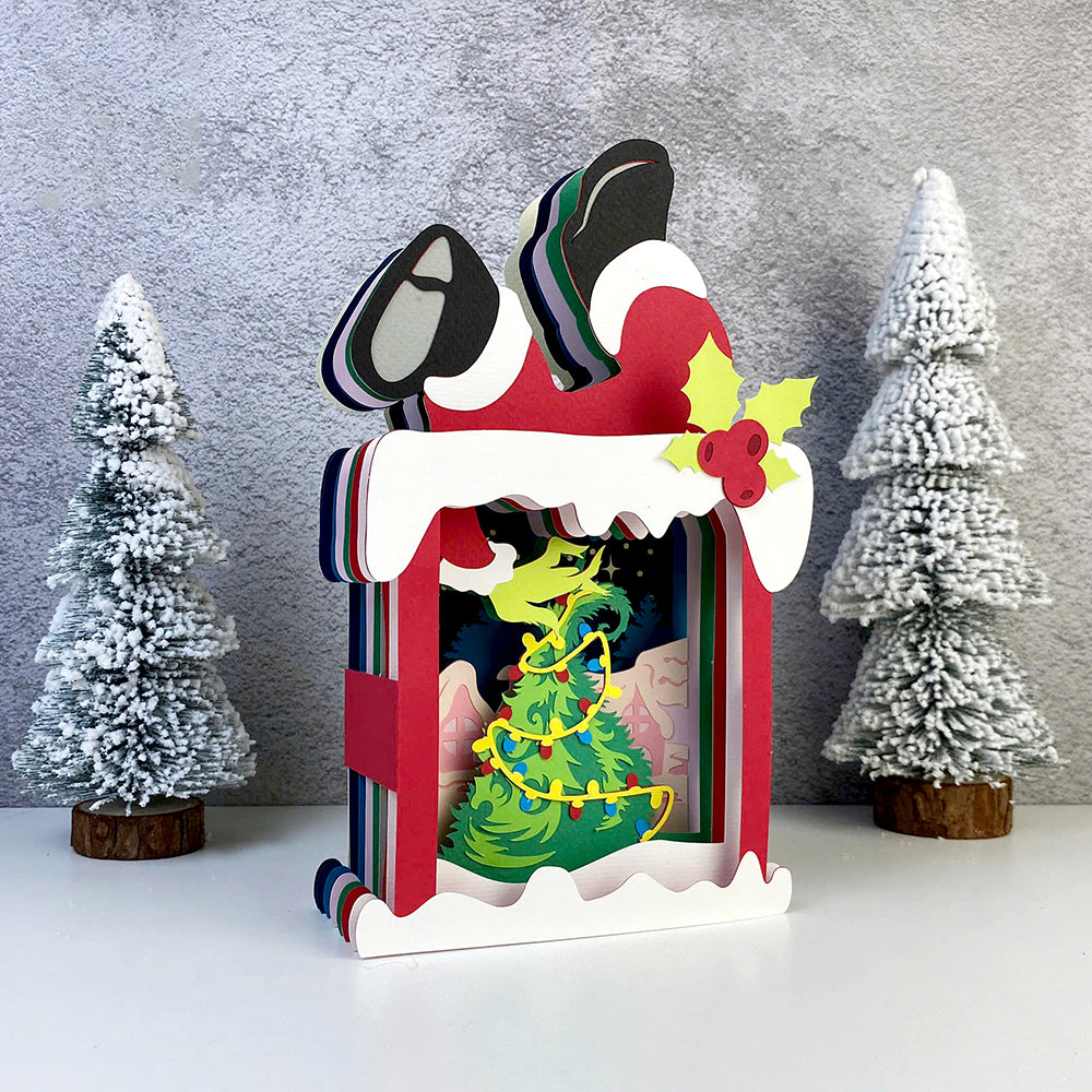 Santa Chimney – 3D Pop-Up Card SVG File for Cricut & Silhouette