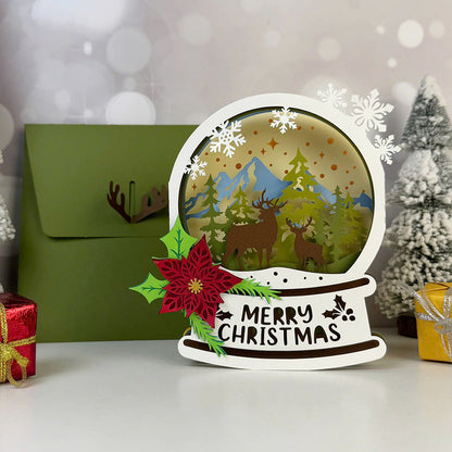 Snowball Deer – 3D Pop-Up Card SVG File for Cricut & Silhouette