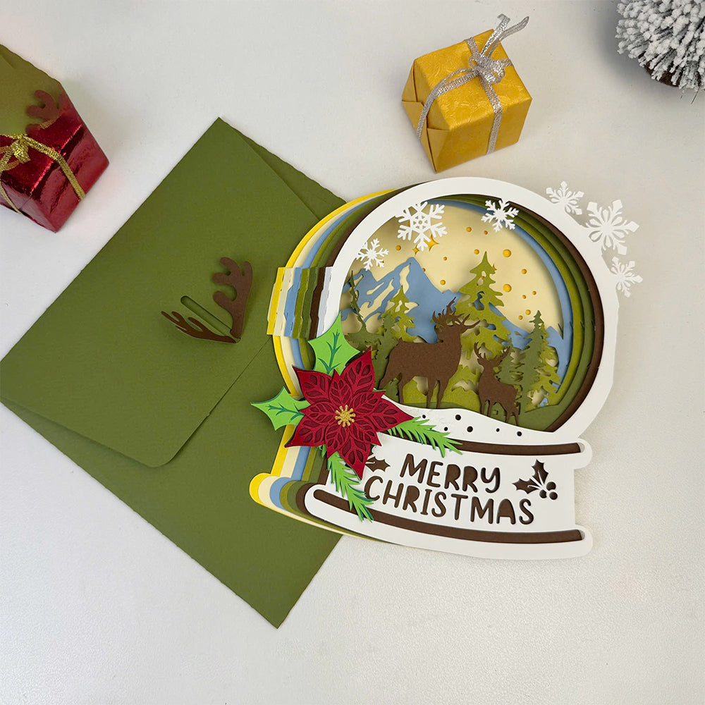Snowball Deer – 3D Pop-Up Card SVG File for Cricut & Silhouette
