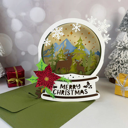 Snowball Deer – 3D Pop-Up Card SVG File for Cricut & Silhouette