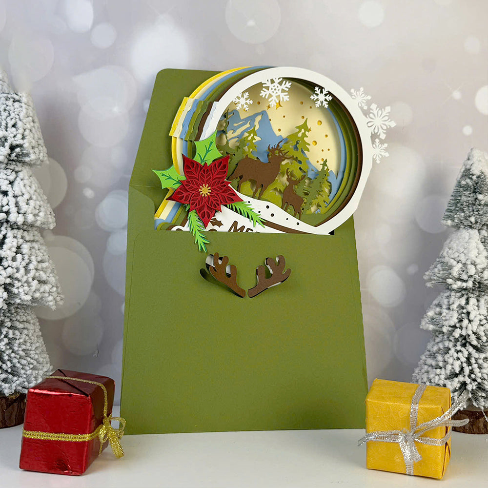 Snowball Deer – 3D Pop-Up Card SVG File for Cricut & Silhouette