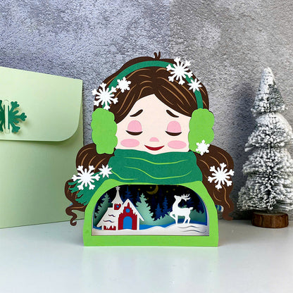 Winter Girl 2 – 3D Pop-Up Card SVG File for Cricut & Silhouette