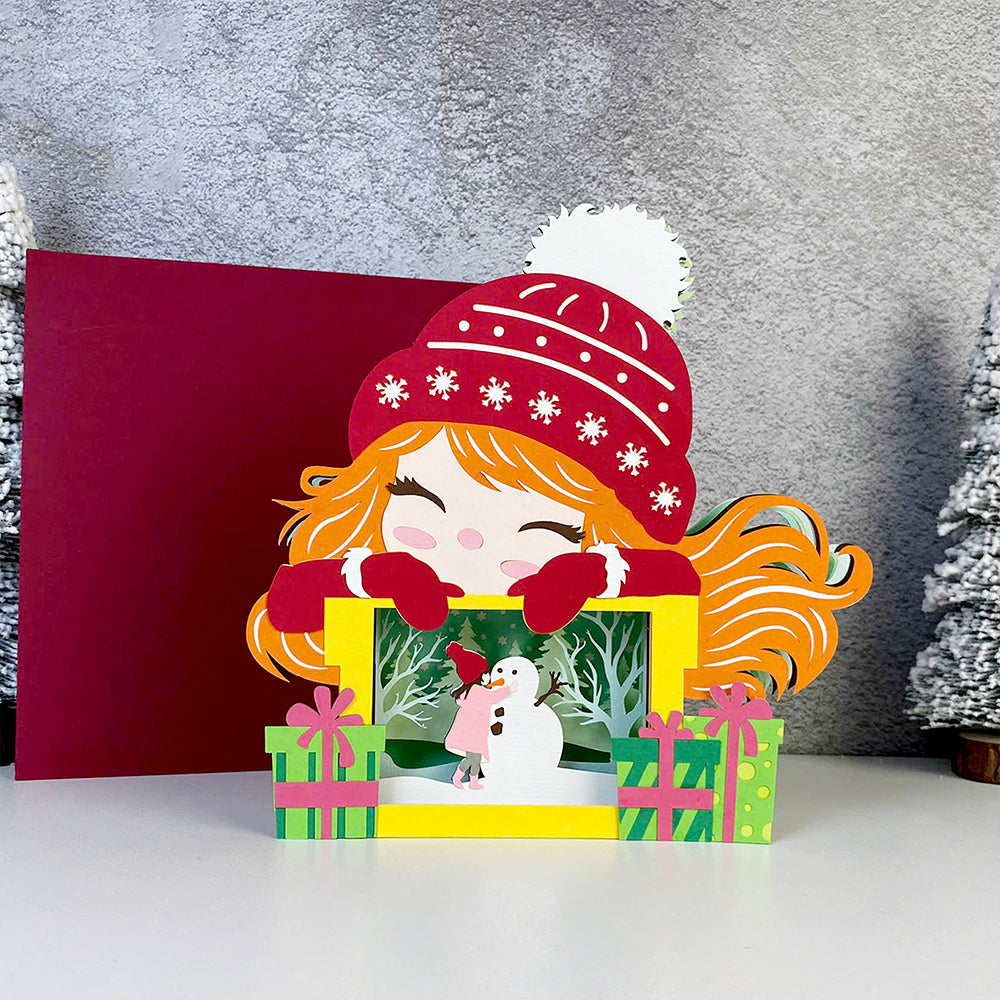 Winter Girl 3 – 3D Pop-Up Card SVG File for Cricut & Silhouette