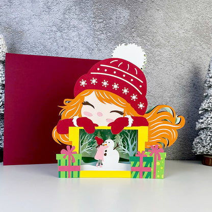Winter Girl 3 – 3D Pop-Up Card SVG File for Cricut & Silhouette