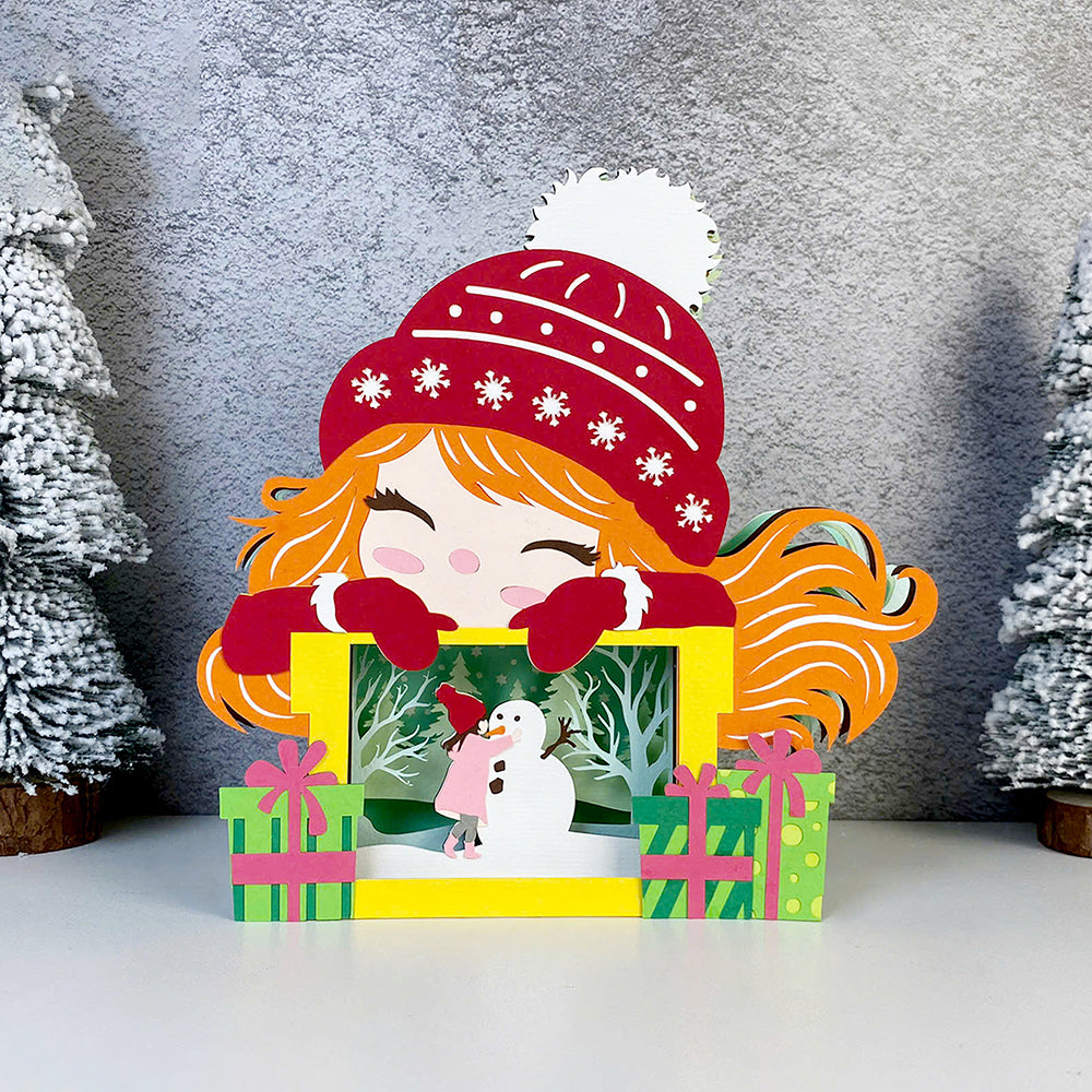Winter Girl 3 – 3D Pop-Up Card SVG File for Cricut & Silhouette