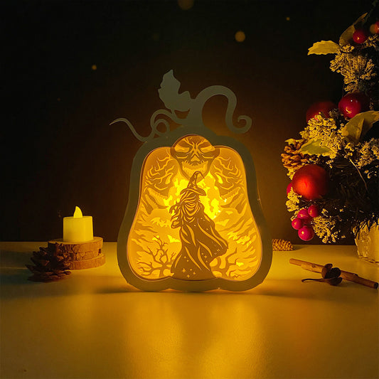 Witch Skull – 3D Pumpkin Box 2  File - Cricut File - VEKTOR KRAFT