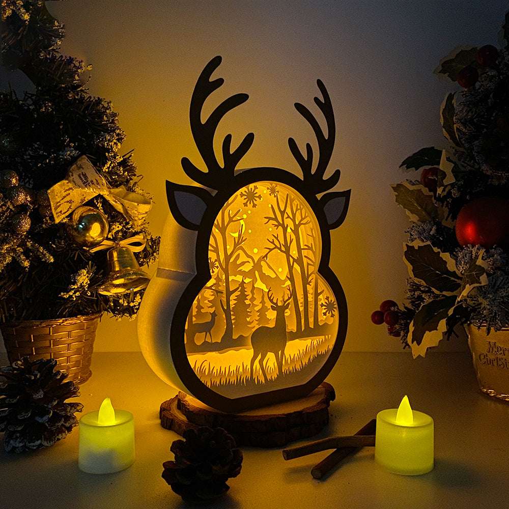 Christmas Deer – 3D Box SVG File for Cricut & Silhouette