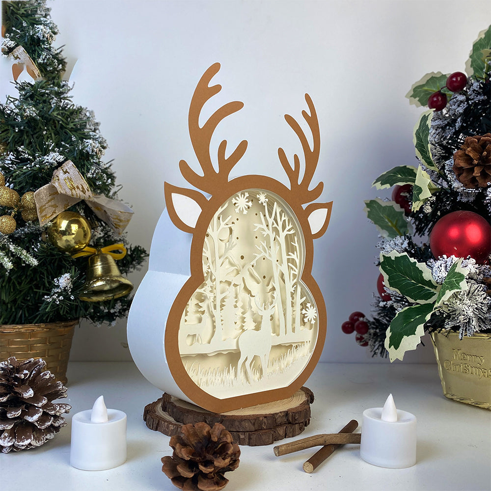Christmas Deer – 3D Box SVG File for Cricut & Silhouette
