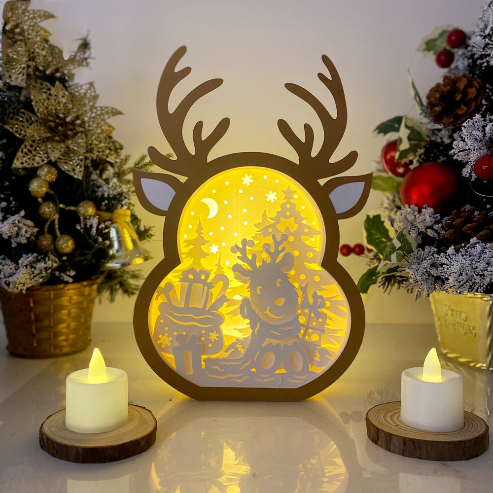 Christmas Reindeer – 3D Box SVG File for Cricut & Silhouette