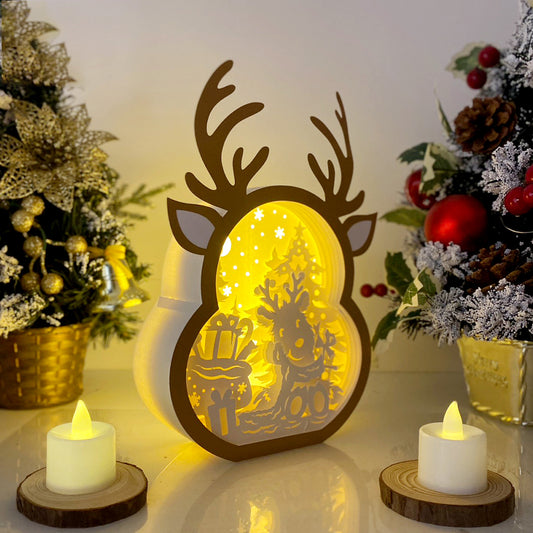 Christmas Reindeer – 3D Box SVG File for Cricut & Silhouette