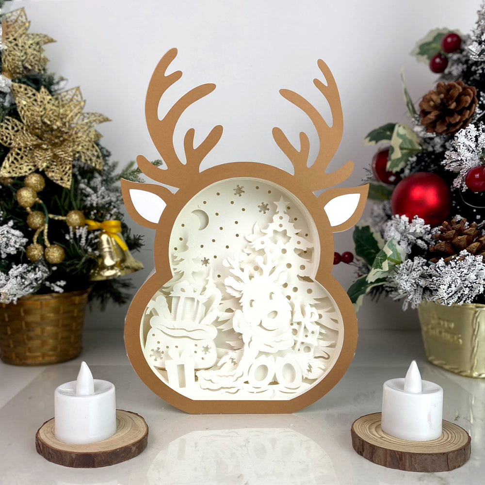 Christmas Reindeer – 3D Box SVG File for Cricut & Silhouette