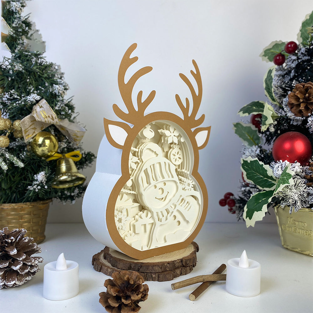 Christmas Snowman 2 – 3D Box SVG File for Cricut & Silhouette