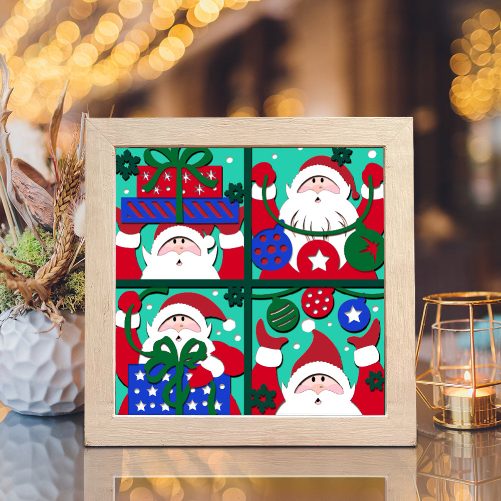 Santa Claus 17 – 3D Christmas Paper Cut Shadow Box File - Cricut File - (8x8 inches) - VEKTOR KRAFT