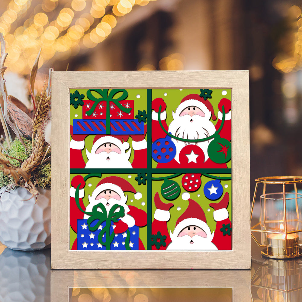 Santa Claus 17 – 3D Christmas Paper Cut Shadow Box File - Cricut File - (8x8 inches) - VEKTOR KRAFT