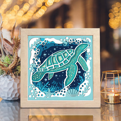 Sea Turtle 3 – 3D Shadow Box SVG File for Cricut & Silhouette