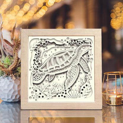 Sea Turtle 3 – 3D Shadow Box SVG File for Cricut & Silhouette