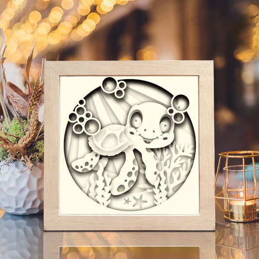 Sea Turtle 4 – 3D Shadow Box SVG File for Cricut & Silhouette