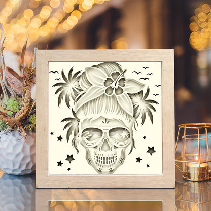 Skull Summer – 3D Shadow Box SVG File for Cricut & Silhouette