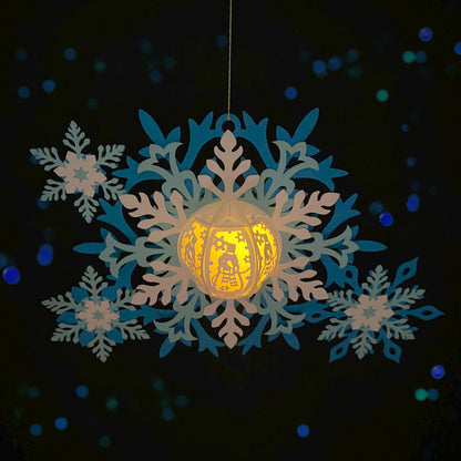 Snowflake 4 - 3D Christmas Lantern File - Cricut File  - VEKTOR KRAFT