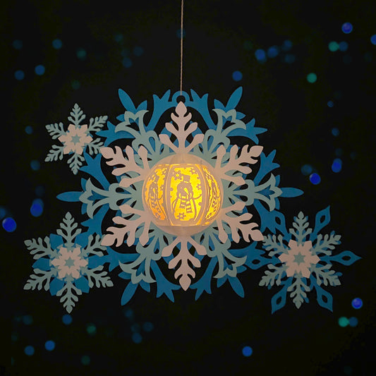 Snowflake 4 - 3D Christmas Lantern File - Cricut File  - VEKTOR KRAFT
