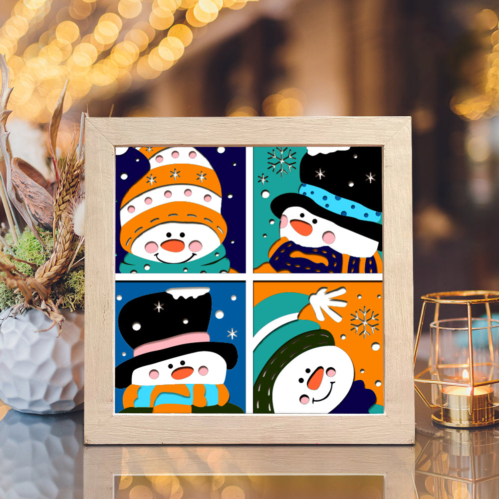 Snowman 4 – 3D Shadow Box SVG File for Cricut & Silhouette