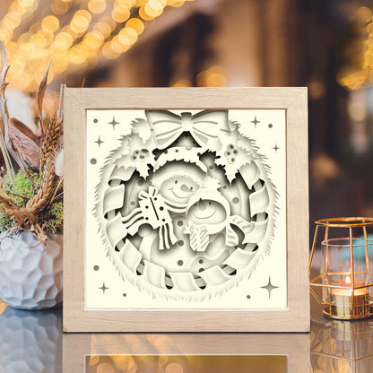 Snowman Couple – 3D Shadow Box SVG File for Cricut & Silhouette