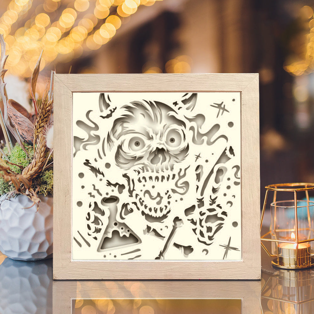 Spooky Skull – 3D Shadow Box SVG File for Cricut & Silhouette