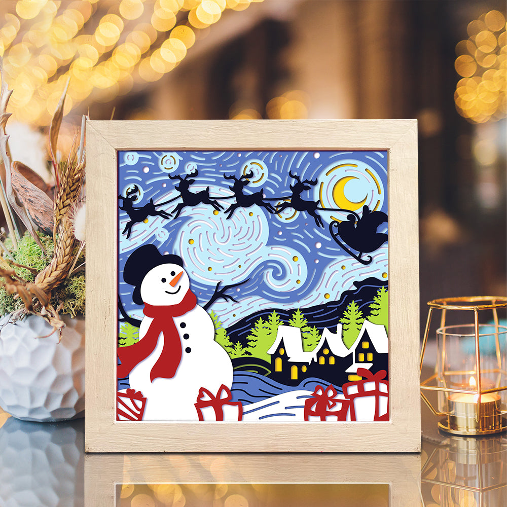 Starry Night Christmas – 3D Shadow Box SVG File for Cricut & Silhouette