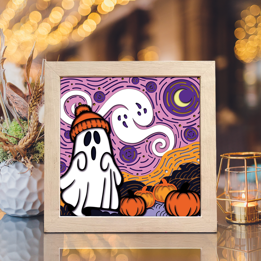 Starry Night Halloween – 3D Shadow Box SVG File for Cricut & Silhouette