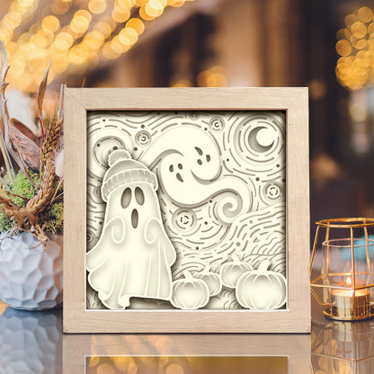 Starry Night Halloween – 3D Shadow Box SVG File for Cricut & Silhouette