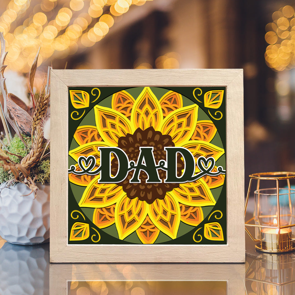 Sunflower Dad – 3D Shadow Box SVG File for Cricut & Silhouette