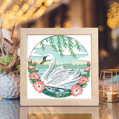 Swan & Flowers – 3D Shadow Box SVG File for Cricut & Silhouette
